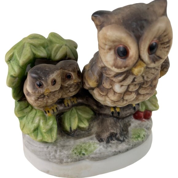 Homeco Owl w/Owlets Vintage Porcelain Figurine - Picture 7 of 10